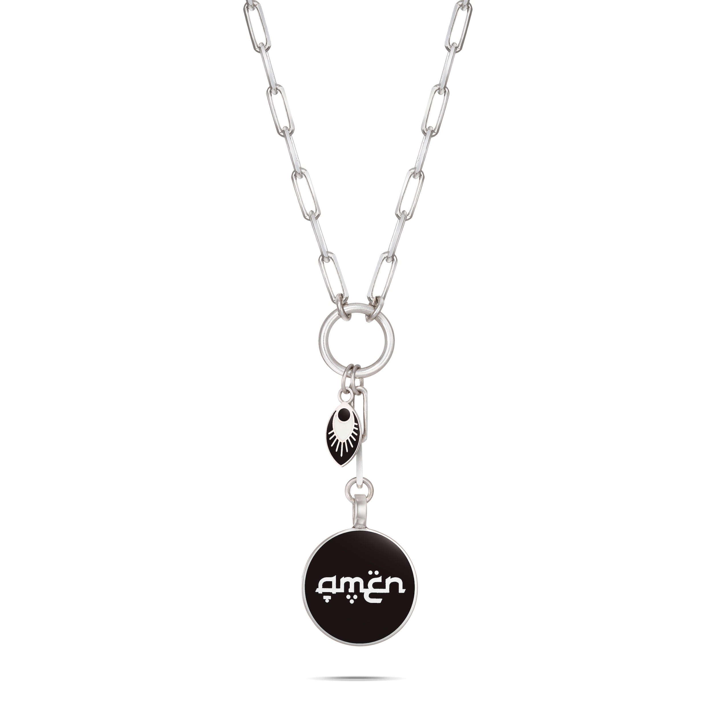 Silver & Enamel Halo with charm - available in 4 colors