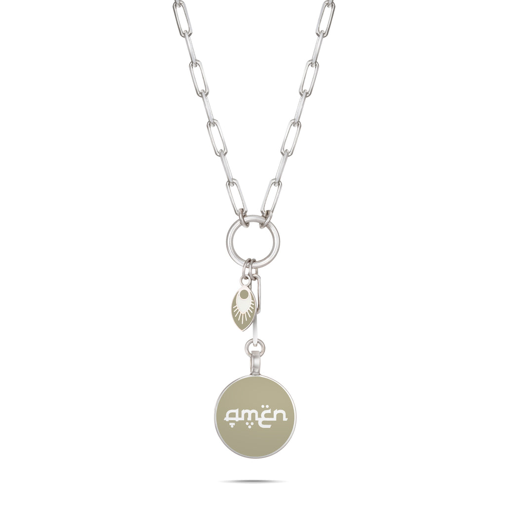 Silver & Enamel Halo with charm - available in 4 colors