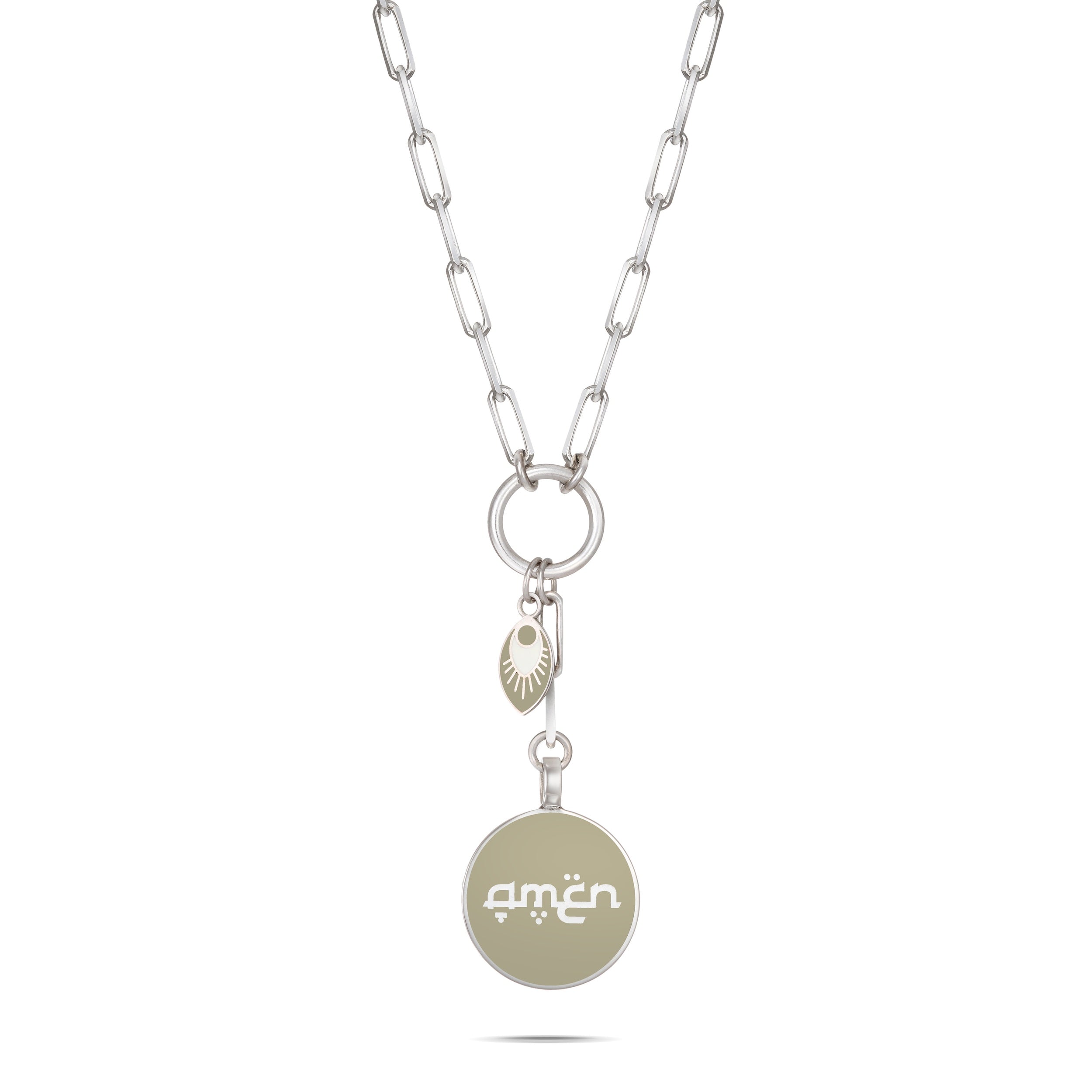 Silver & Enamel Halo with charm - available in 4 colors