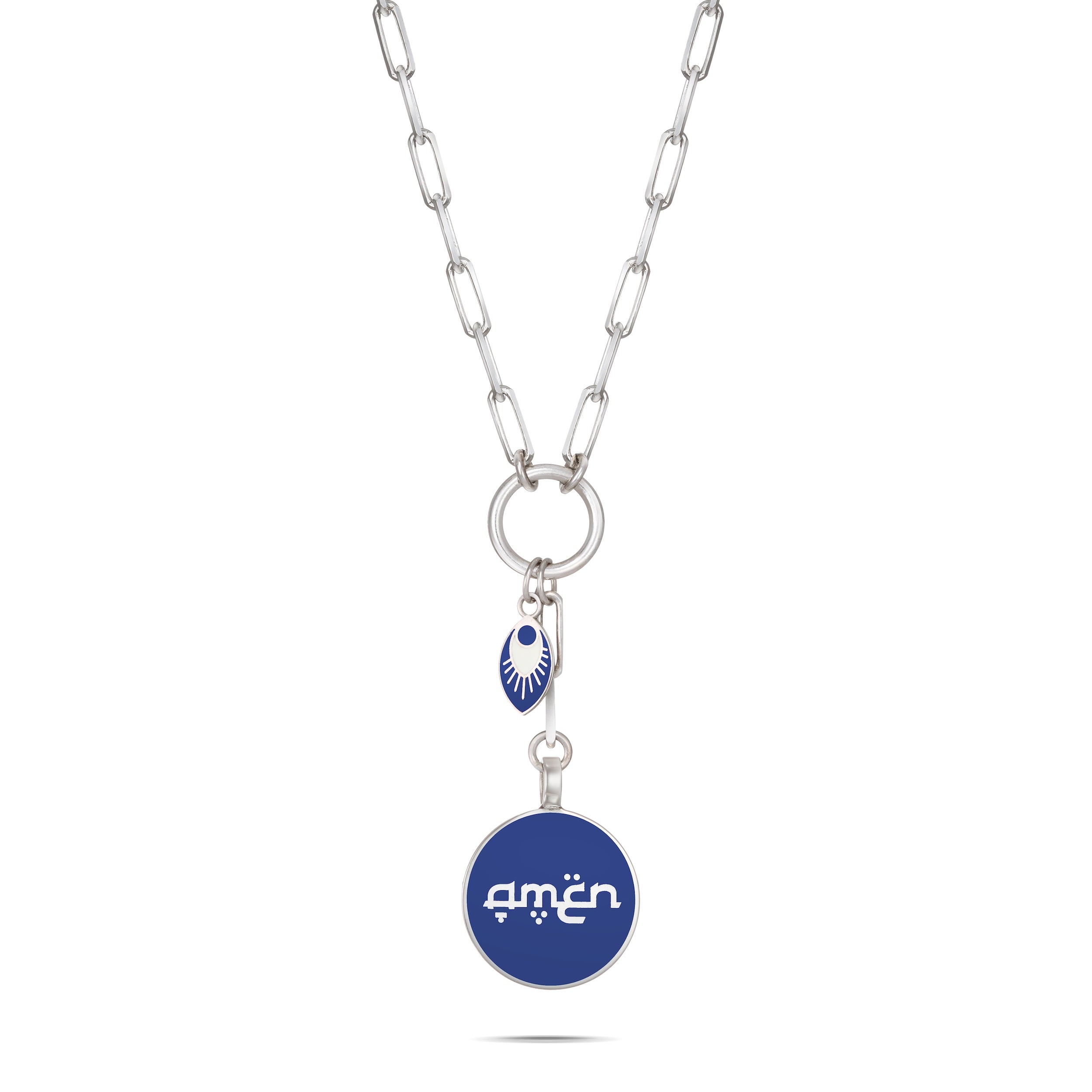 Silver & Enamel Halo with charm - available in 4 colors