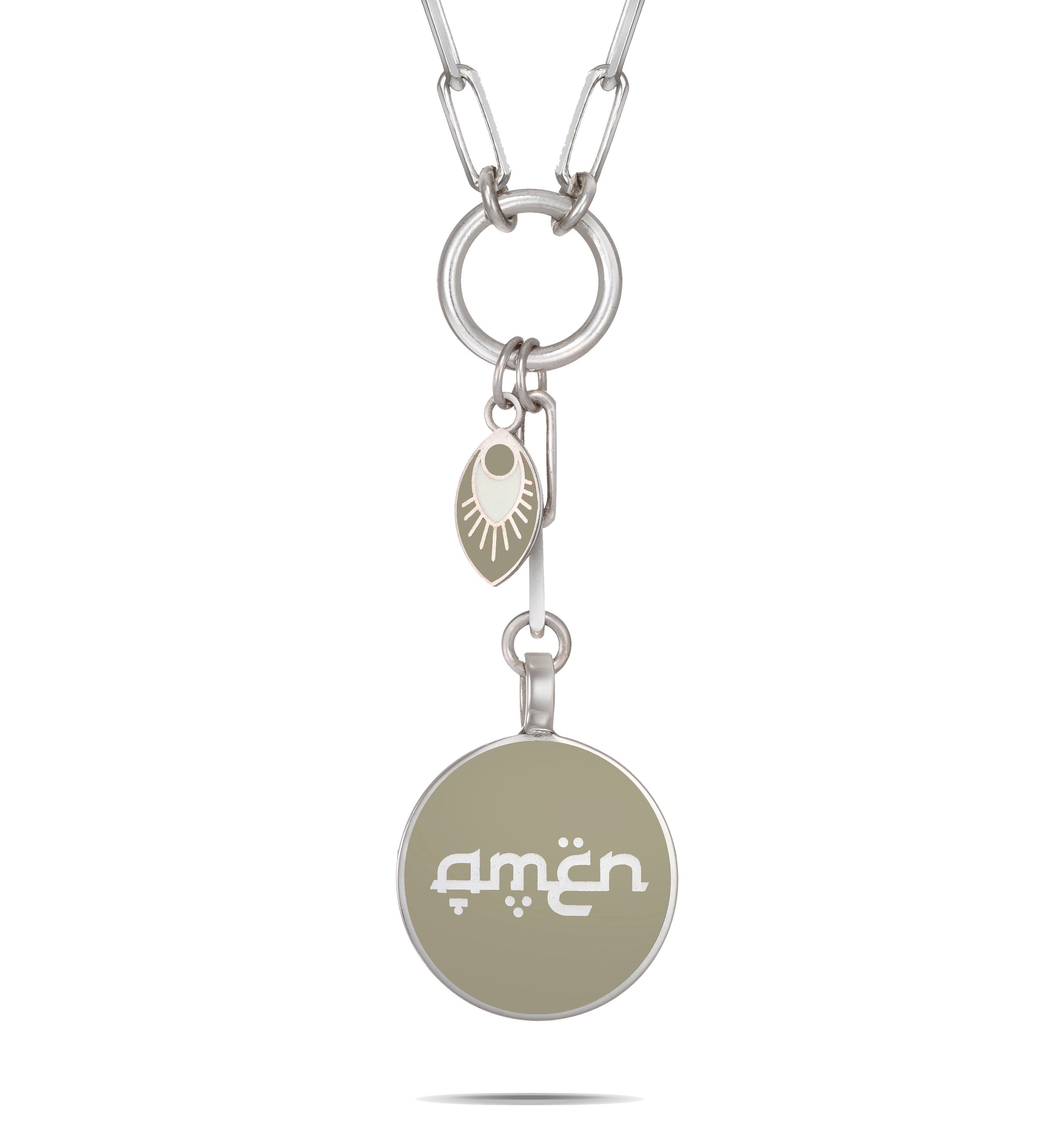 Silver & Enamel Halo with charm - available in 4 colors